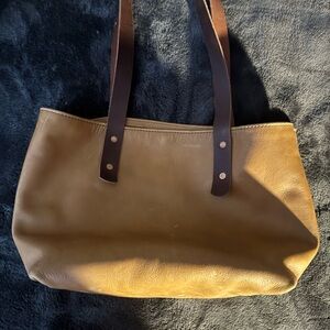 Elegant Tan  handmade Leather Tote Bag
